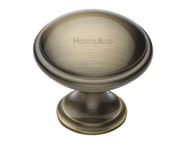 Heritage Brass Domed Cabinet Knob (32mm OR 38mm), Antique Brass - C3950-AT