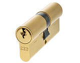 Atlantic UK AGB Euro Profile 5 Pin Double Cylinder (30mm/30mm OR 35mm/35mm), Satin Brass - C603082525