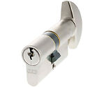Atlantic UK AGB Euro Profile 5 Pin Cylinder Key & Turn (30mm/30mm OR 35mm/35mm), Satin Chrome - C620322525