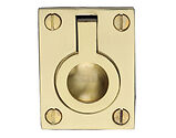 Heritage Brass Flush Ring Cabinet Pull (38mm x 50mm OR 50mm x 63mm), Polished Brass - C6337-PB