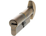Atlantic UK AGB Euro Profile 15 Pin Cylinder Key & Turn (35mm/35mm OR 40mm/40mm), Matt Antique Brass - CA20723030