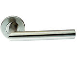 Eurospec Julian Mitred Stainless Steel Door Handles - Grade 201 Satin Stainless Steel - CSL1192SSS/201 (sold in pairs)