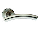 Eurospec Arched Stainless Steel Door Handles - Grade 201 Satin Stainless Steel - CSL1193SSS/201 (sold in pairs)