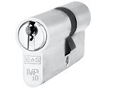 Eurospec MP10 Euro Profile British Standard 10 Pin Offset Double Cylinders, (Various Sizes) Satin Chrome - CYH712SC/OFF
