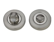 Darcel Bathroom Thumb Turn & Release, Dual Finish Satin Nickel & Polished Chrome - DCWCTT-SNCP