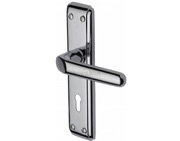 Heritage Brass Deco Door Handles On Backplate, Polished Chrome - DEC3000-PC (sold in pairs)