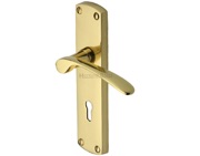 Heritage Brass Diplomat Polished Brass Door Handles - DIP7800-PB (sold in pairs)