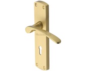 Heritage Brass Diplomat Satin Brass Door Handles - DIP7800-SB (sold in pairs)