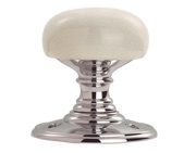 Carlisle Brass Delamain White Porcelain Face Fix Door Knob, Polished Chrome - DK34PWCP (sold in pairs)
