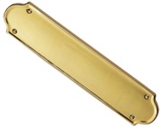 Carlisle Brass Shaped End Finger Plate (302mm x 65mm), Polished Brass - DL20