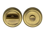 Heritage Brass Art Deco Style Round 53mm Diameter Turn & Release, Antique Brass Finish - ERD7030-AT