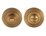 Intelligent Hardware Concealed Round Bathroom Turn & Release, Matt Antique Brass - ESC.BATH.MAB