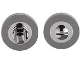 Intelligent Hardware Concealed Round Bathroom Turn & Release, Dual Finish Polished Chrome & Black Nickel - ESC.BATH.CP/BLK