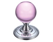 Zoo Hardware Fulton & Bray Pink Glass Ball Mortice Door Knobs, Polished Chrome - FB300CPP (sold in pairs)