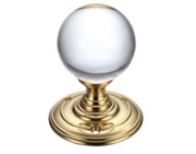 Zoo Hardware Fulton & Bray Clear Glass Ball Mortice Door Knobs, Polished Brass - FB300 (sold in pairs)