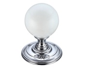 Zoo Hardware Fulton & Bray Frosted Glass Ball Mortice Door Knobs, Polished Chrome - FB302CP (sold in pairs)