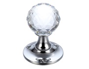 Zoo Hardware Fulton & Bray Facetted Clear Glass Ball Mortice Door Knobs, Polished Chrome - FB401CP (sold in pairs)