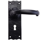 Zoo Hardware Foxcote Foundries Traditional Door Handles On Backplate, Black Antique - FF111 (sold in pairs)