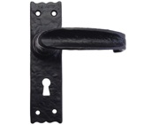 Zoo Hardware Foxcote Foundries Traditional Slimline Door Handles On Backplate, Black Antique - FF211 (sold in pairs)