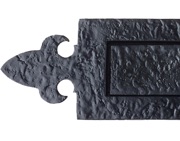 Zoo Hardware Foxcote Foundries Fleur De Lys Letter Plate (247mm x 80mm), Black Antique - FF35