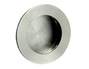 Eurospec Steelworx Circular Flush Pull (50mm OR 80mm Diameter), Satin Stainless Steel - FPH1002SSS