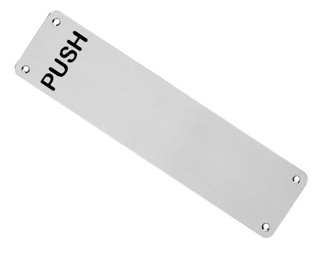 Eurospec Push Stainless Steel Finger Plates, Polished Or Satin Finish (Multiple Sizes) - FPP132