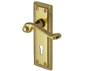 Heritage Brass Georgian Polished Brass Door Handles - G040-PB (sold in pairs)