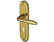Heritage Brass Henley Mayfair Finish, Polished Brass & Satin Brass Door Handles - HEN1200-MF (sold in pairs)
