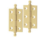 Frelan Hardware Hoxton 2 Inch Finial Cabinet Hinges, Satin Brass - HOX800SB (sold in pairs)