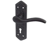 Frelan Hardware Wentworth Door Handles On Backplate, Black Antique - JAB500 (sold in pairs)