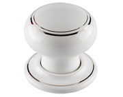 Frelan Hardware Porcelain Mortice Door Knobs, Silverline White - JC23
