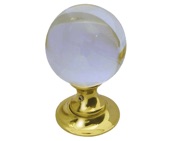 Frelan Hardware Plain Ball Glass Mortice Door Knob, Polished Brass - JH1150PB (sold in pairs)