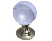 Frelan Hardware Plain Ball Glass Mortice Door Knob, Satin Nickel - JH1150SN (sold in pairs)