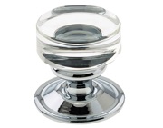 Frelan Hardware Moderno Glass Mortice Door Knob, Polished Chrome - JH1171PC (sold in pairs)
