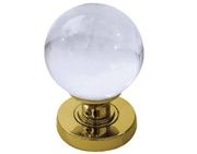 Frelan Hardware Plain Ball Glass Mortice Door Knob, Polished Brass - JH5201PB (sold in pairs)
