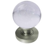 Frelan Hardware Plain Ball Glass Mortice Door Knob, Satin Chrome - JH5201SC (sold in pairs)