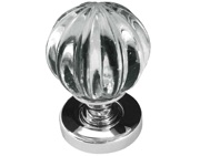 Frelan Hardware Pumpkin Glass Mortice Door Knob, Polished Chrome - JH5202PC (sold in pairs)