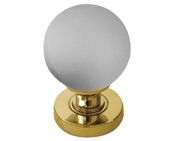 Frelan Hardware Frosted Ball Glass Mortice Door Knob, Polished Brass - JH5204PB (sold in pairs)