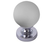 Frelan Hardware Frosted Ball Glass Mortice Door Knob, Polished Chrome - JH5204PC (sold in pairs)