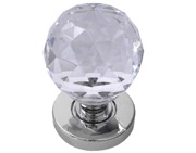 Frelan Hardware Faceted Glass Mortice Door Knob, Polished Chrome - JH5255PC (sold in pairs)