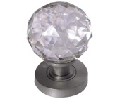 Frelan Hardware Faceted Glass Mortice Door Knob, Satin Chrome - JH5255SC (sold in pairs)