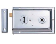 Frelan Hardware Reversible Rim Lock, Polished Chrome - JL186PC