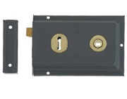 Frelan Hardware Reversible Rim Lock, Grey - JL187GY