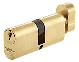 Frelan Hardware Oval Profile 5 Pin Double Cylinder & Turn (60mm, 70mm OR 80mm), Polished Brass - JL60-OPCTPB