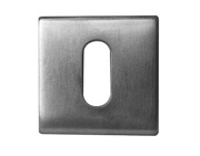 Frelan Hardware Standard Profile Square Escutcheon (52mm x 52mm x 7mm), Satin Stainless Steel - JSS10