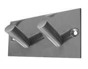Frelan Hardware Double Robe Hook On Backplate, Satin Stainless Steel - JSS901C
