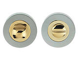 Frelan Hardware Bathroom Turn & Release (50mm x 10mm), Dual Finish Polished Brass & Satin Chrome - JV2666PBSC