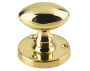 Frelan Hardware Oval Mortice Door Knob, Polished Brass - JV34PB (sold in pairs)