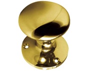 Frelan Hardware Contract Mushroom Mortice Door Knob, Polished Brass - JV35BPB (sold in pairs)
