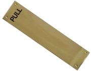 Frelan Hardware Engraved Pull Fingerplate (305mm x 75mm), Polished Brass - JV999PB